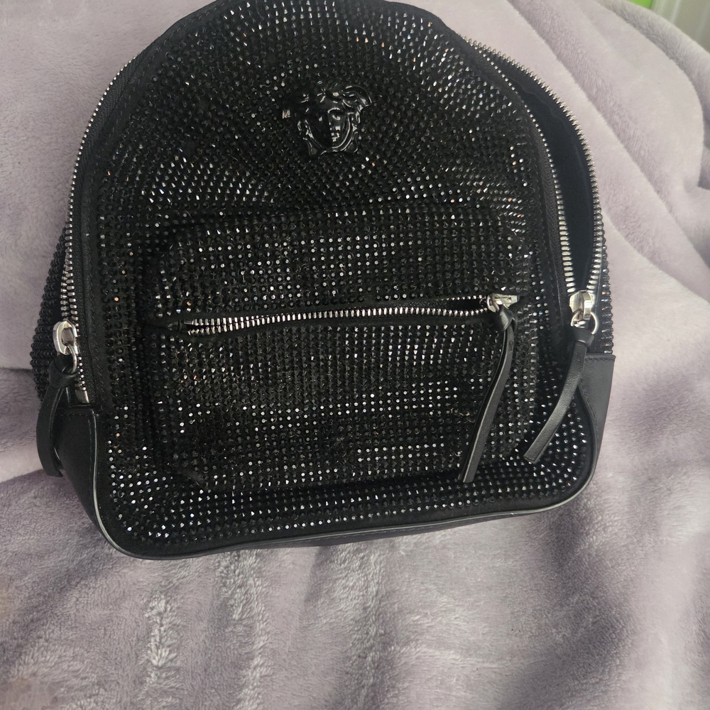 Versace Collection Black Studded Backpack